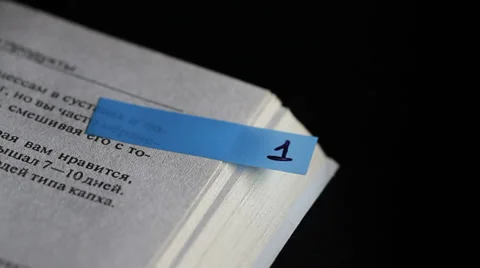 Book Mark ( Number One) Video stock 33471694