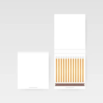 Book Of Matches Vector. Top View Closed Opened Blank. Vector stock illustratr Illustrazione stock