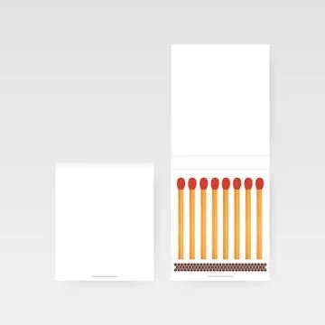 Book Of Matches Vector. Top View Closed Opened Blank. Vector stock illustratr Stock Illustration