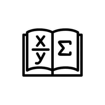 Book math icon vector outline illustration Illustrazione stock
