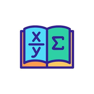 Book math icon vector outline illustration Illustrazione stock
