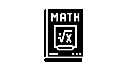 Book math science education glyph icon animation Stock Footage 326156086