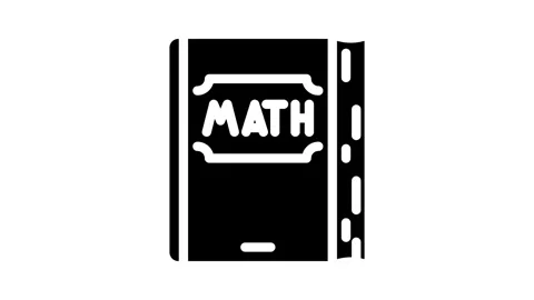 Book math science education glyph icon animation Stock Footage 326744964