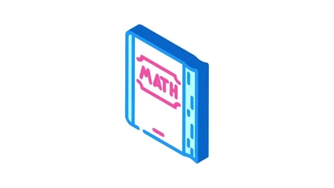 Book math science education isometric icon animation Stock Footage 327292185