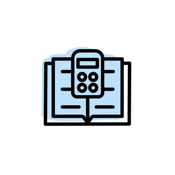 Book, maths with color shadow vector icon in book set Stock Illustration