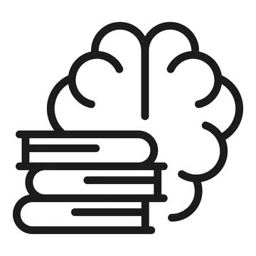 Book memory icon outline vector. Brain development Illustrazione stock