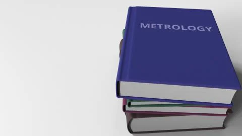 Book with METROLOGY title. 3D rendering Stock Illustration