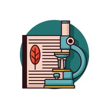 Book With Microscope Stock Illustration