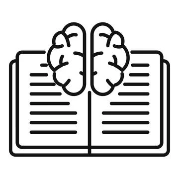 Book mind memory icon outline vector. Creative work Stock Illustration