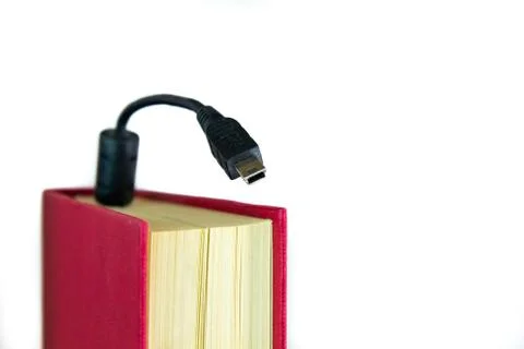 Book with mini USB Stock-Fotos