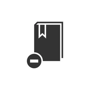 Book minus icon flat Stock Illustration