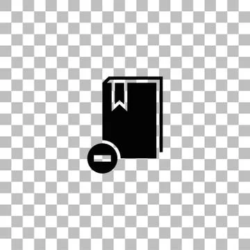 Book minus icon flat Stock Illustration