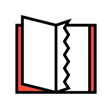 Book with missing page vector, filled style icon Stock Illustration