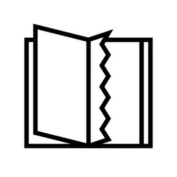 Book with missing page vector, line style icon イラスト素材