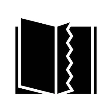 Book with missing page vector, solid style icon Stock Illustration