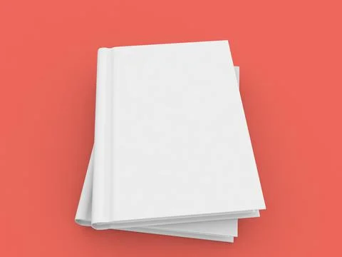 Book mockup on red background. Stock Illustration