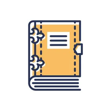 Book- modern vector single line icon Stock Illustration