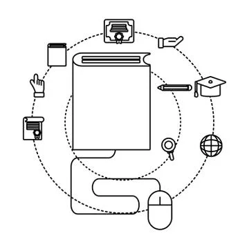 Book with mouse 스톡 일러스트