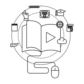 Book with mouse 스톡 일러스트