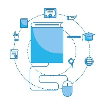 Book with mouse Illustrazione stock