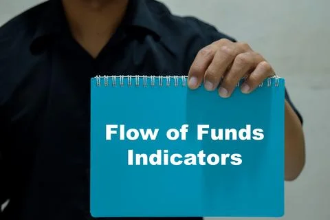 A book with the name of the flow of funds indicators Stock Photos