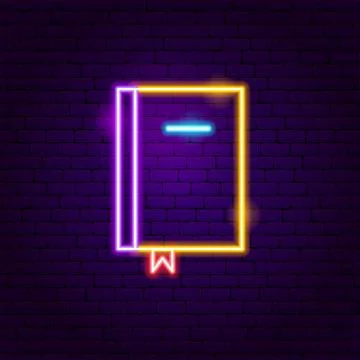 Book Neon Label Stock Illustration