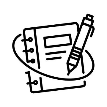 Book note icon vector design in line style Stock Illustration