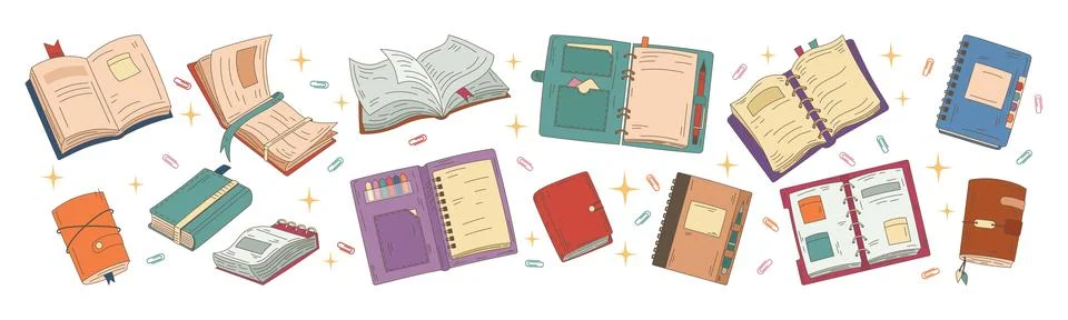 Book note. Notepad, business paper, magazine, letter, album or diary. Noteboo Stock Illustration