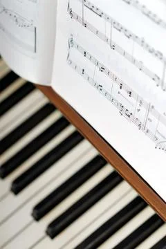 Book note standing on piano 写真素材