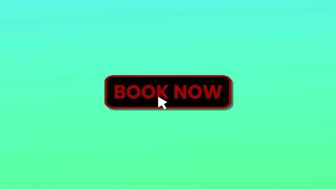 BOOK NOW button pressed on computer screen by cursor pointer mouse illustra.. Illustrazione stock