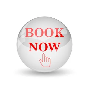 Book now icon. internet button on white background.. 스톡 일러스트