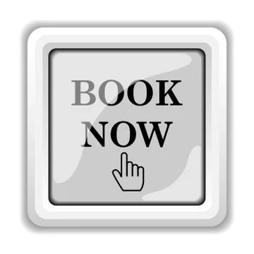 Book now icon. internet button on white background.. 스톡 일러스트