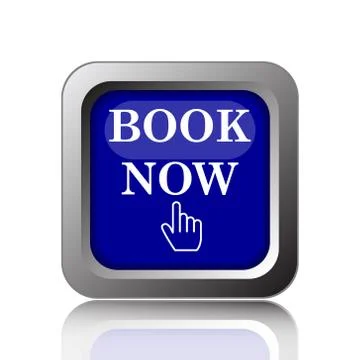 Book now icon. Internet button on white background.. 스톡 일러스트