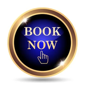 Book now icon. Internet button on white background.. 스톡 일러스트
