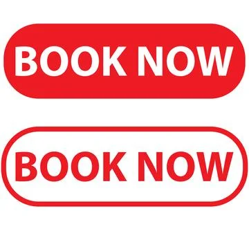 Book now icon white background. Book now button set. book now red square Illustrazione stock