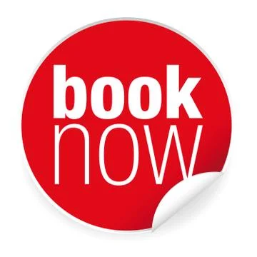 Book now label sticker Stock Illustration