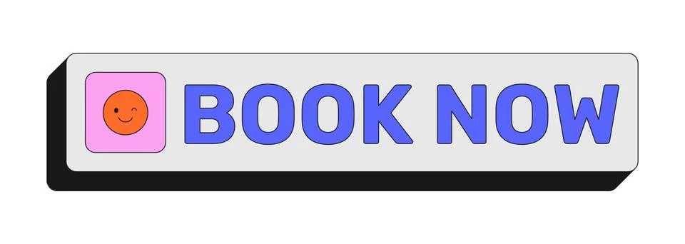 Book now rectangular UI web button Illustrazione stock