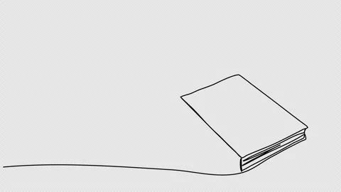 Book. One line drawing animation. Video clip with alpha channel. Stock Footage 268058059