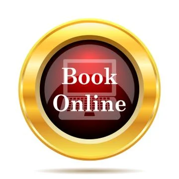 Book online icon. Internet button on white background.. 스톡 일러스트
