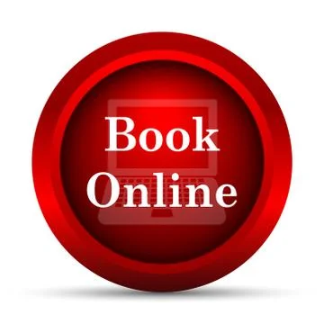 Book online icon. Internet button on white background.. Stock Illustration