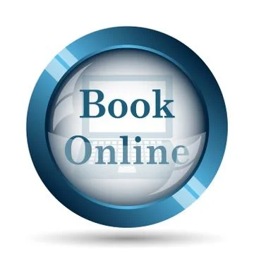 Book online icon. Internet button on white background.. Stock Illustration