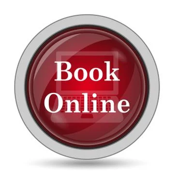 Book online icon. Internet button on white background.. 스톡 일러스트