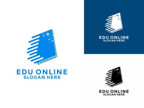 Book Online logo design vector. Education online logo vector, university, a.. Stock Illustration