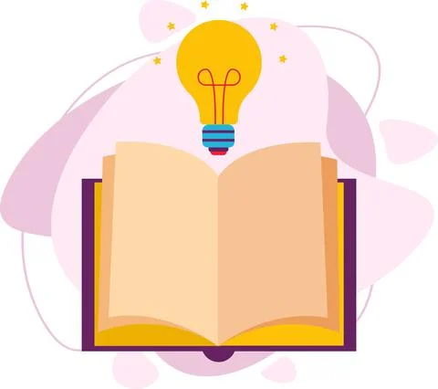 The book is open. Flat vector illustration. Stock Illustration