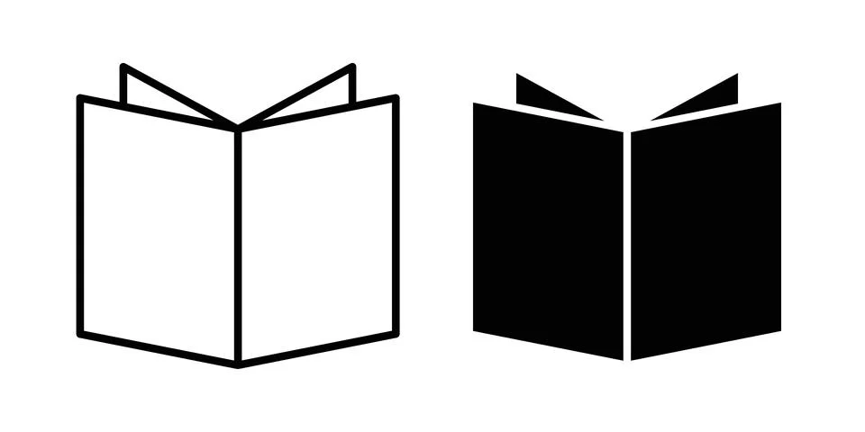 Book open icon. Outline, flat icons Stock Illustration