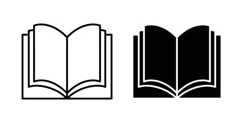 Book open icon symbol. Vector illustration pack in black color. Stock Illustration