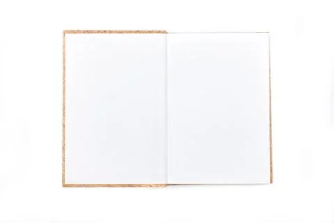 A book opened in half isolated on white Stock Photos
