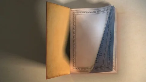 Book opening with turning pages. Includes Mate for Transition. Stock Footage 78634176
