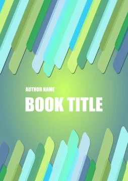 Book or brochure template with diagonal strips in green and blue Stock Illustration