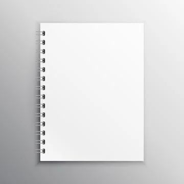 Book or diary mockup brank template with spiral binding Stock Illustration